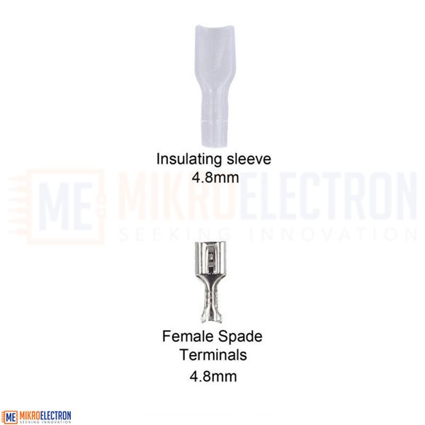 4.8mm Female Spade Terminal Wire Crimp Connector With Insulating Sleeve