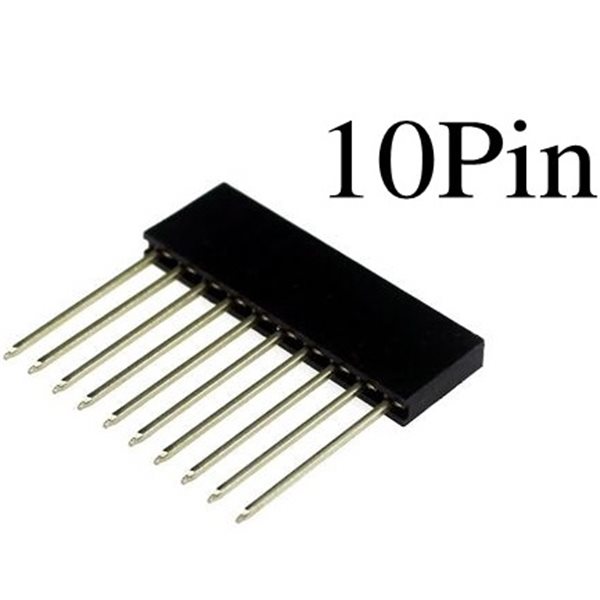 2.54MM 10Pin 10MM Long Female Pin Header |  Connectors & Wires