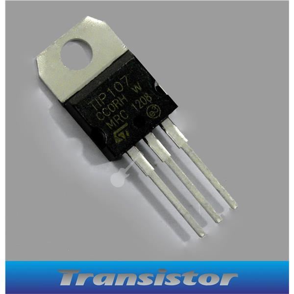 PNP DARL. POWER TRANS. 100V 8A TIP107 | E-components  Transistors