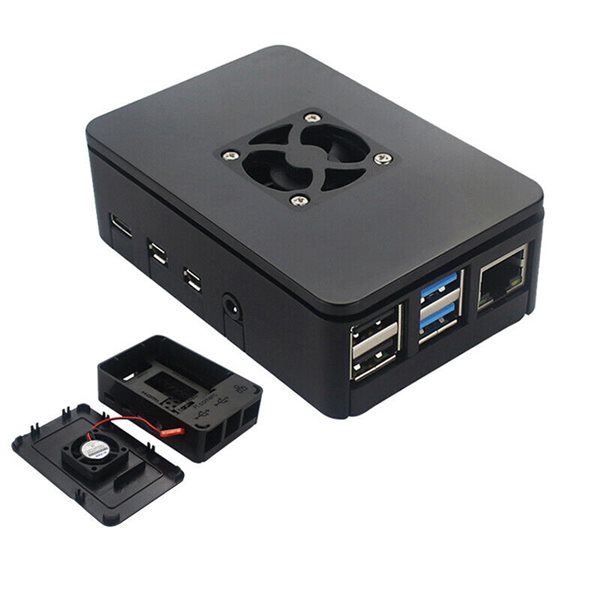 Black Acrylic Case with Cooling fan Fit for Raspberry Pi 4 |  Raspberry Pi