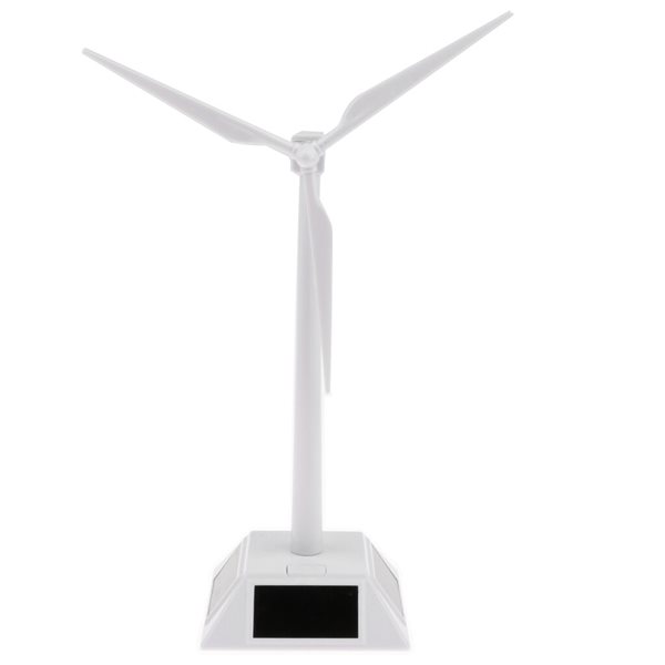 Alloet Desktop Wind Turbine Model Solar Powered Windmills ABS Plastics White for Education or Fun 